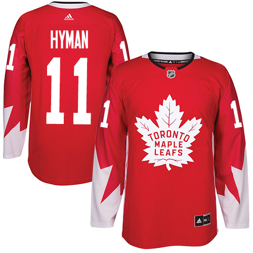 Adidas Maple Leafs #11 Zach Hyman Red Team Canada Authentic Stitched NHL Jersey - Click Image to Close